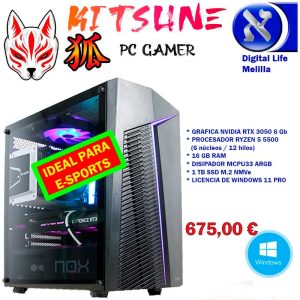PC GAMER KITSUNE RYZEN 5 5500 NVIDIA RTX 3050