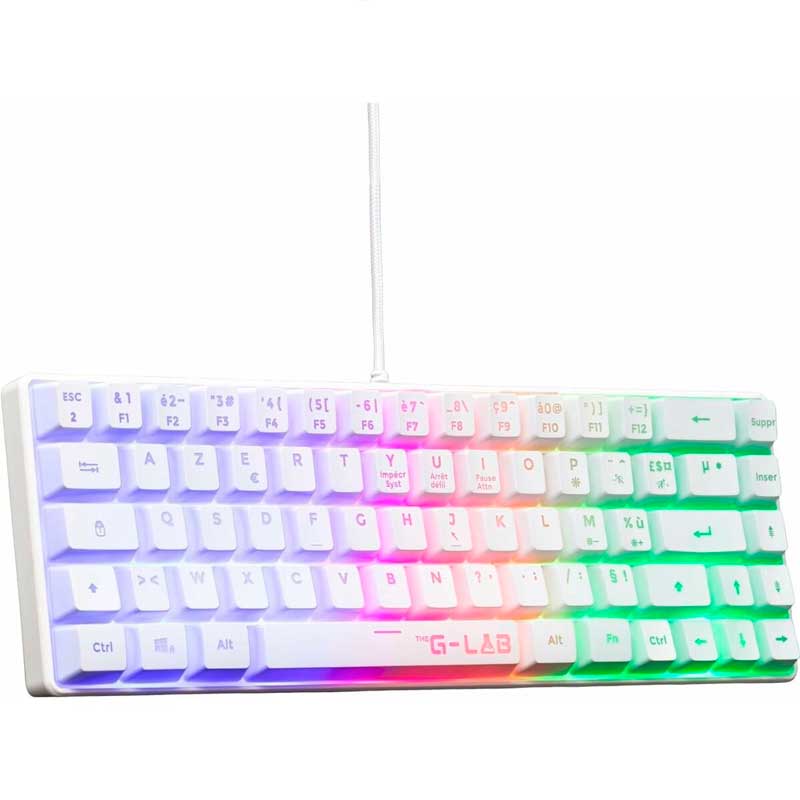 TECLADO GAMING G-LAB KEY-Z HYDROGEN MEMBRANA RGB BLANCO