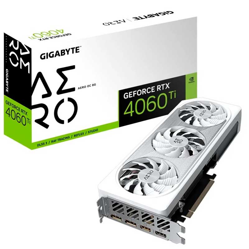 TARJETA GRÁFICA GIGABYTE RTX 4060 TI AERO OC 8GB GDDR6 BLANCA