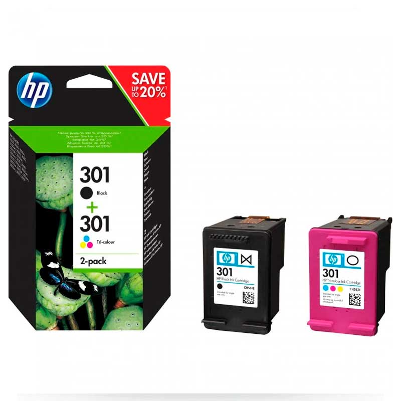 CARTUCHO TINTA HP 301 PACK NEGRO COLOR