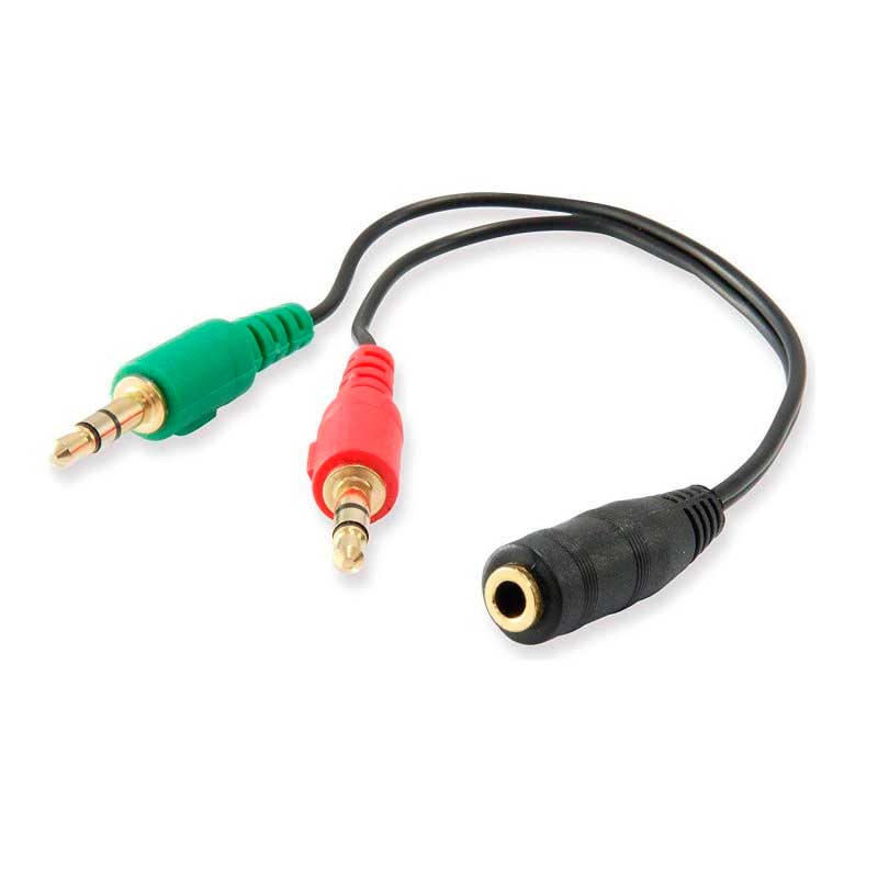ADAPTADOR AUDIO JACK 3.5 MACHO A 2 JACK 3.5 HEMBRA EWENT