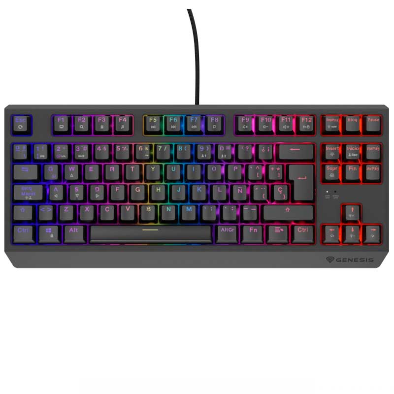 TECLADO GAMING GENESIS THOR 230 TKL RGB MECANICO NEGRO SWITCH OUTEMU ROJO