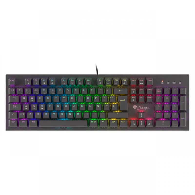 TECLADO GAMING GENESIS THOR 300 RGB MECANICO NEGRO SWITCH MARRON