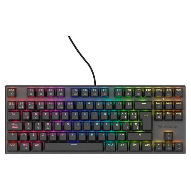TECLADO GAMING GENESIS THOR 303 TKL RGB MECANICO NEGRO SWITCH OUTEMU PEACH
