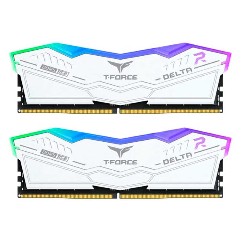 MEMORIA RAM T-FORCE DELTA RGB DDR5 6000 MHz 32 GB 2X16 BLANCA