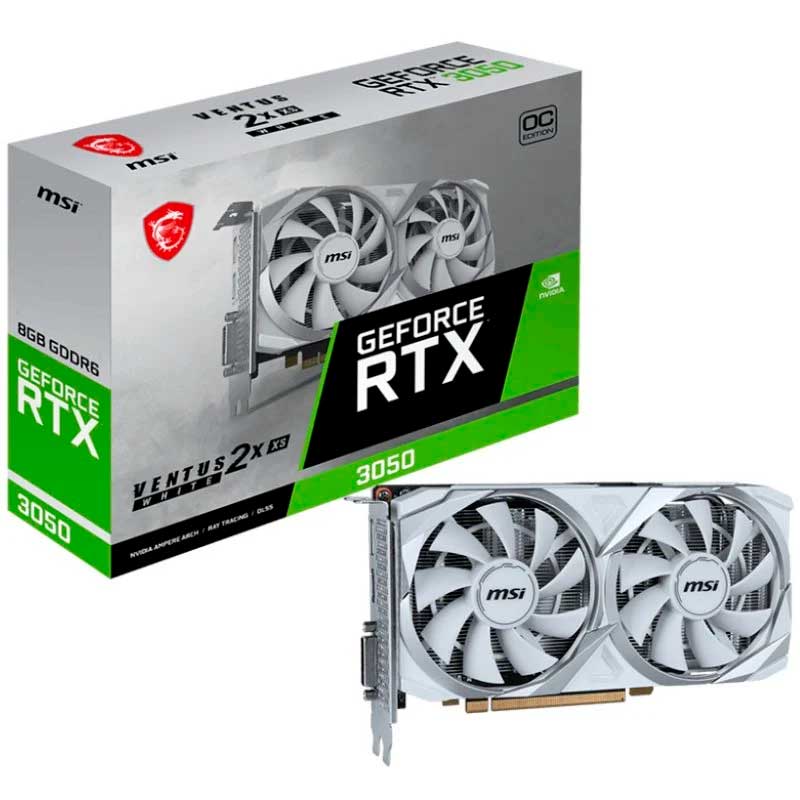 TARJETA GRAFICA MSI VENTUS 2X OC NVIDIA RTX 3050 8 GB DDR6 BLANCA