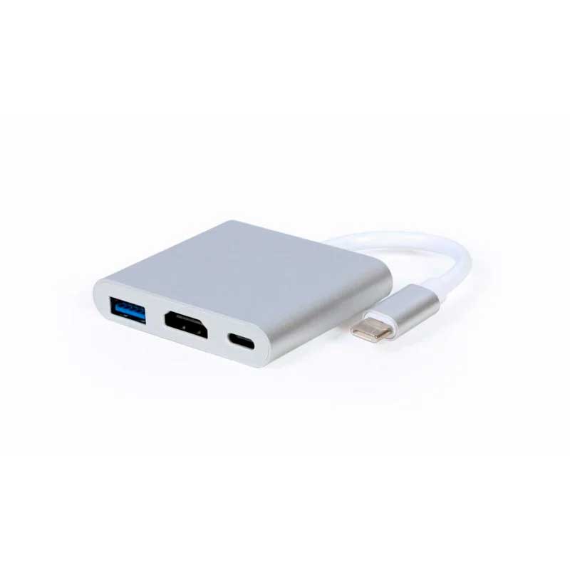 ADAPTADOR USB-C A HDMI USB-A Y USB-C CABLEXPERT PLATA