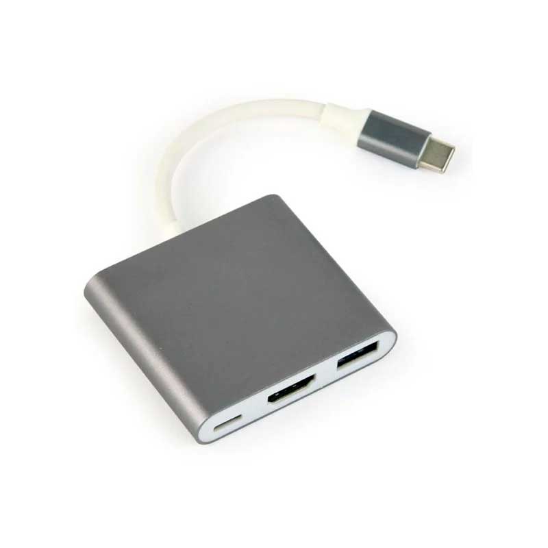 ADAPTADOR USB-C A HDMI USB-A Y USB-C CABLEXPERT GRIS