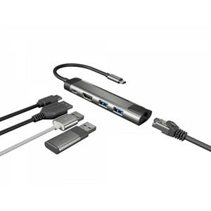 ADAPTADOR USB-C A HDMI 4K 30Hz ETHERNET Y HUB USB NATEC FOWLER GO