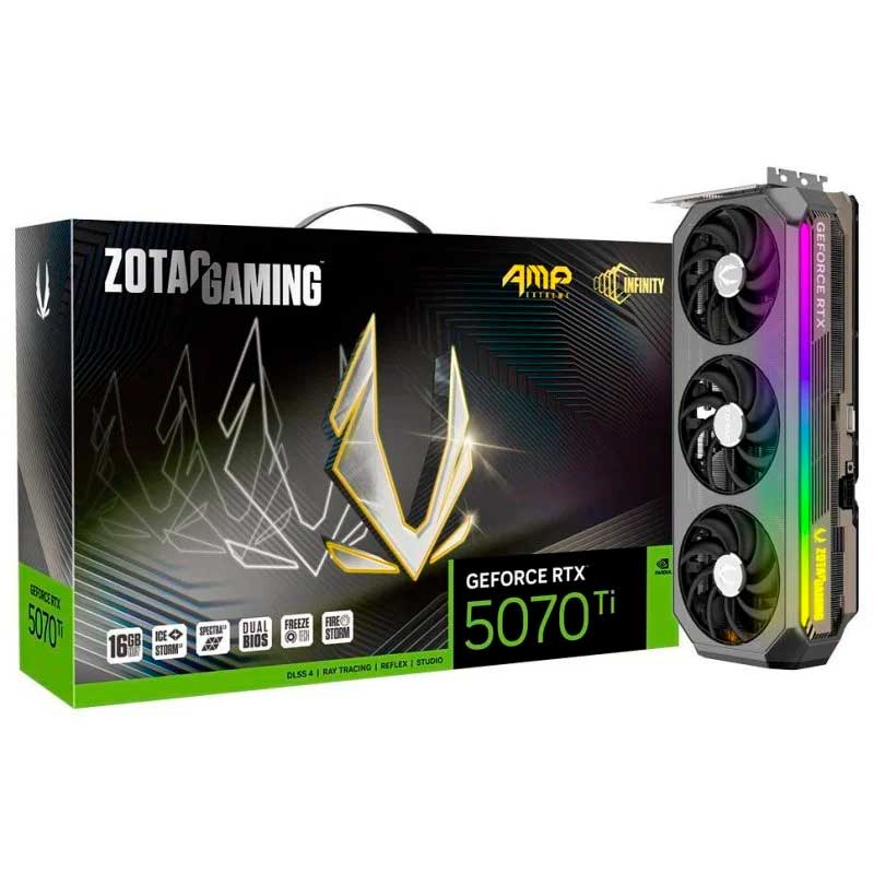 TARJETA GRAFICA ZOTAC GAMING AMP EXTREME NVIDIA RTX 5070 TI 16GB
