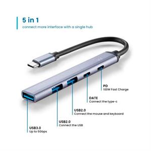 HUB 3.2 USB C A USB C x2 Y USB A x3 EWENT