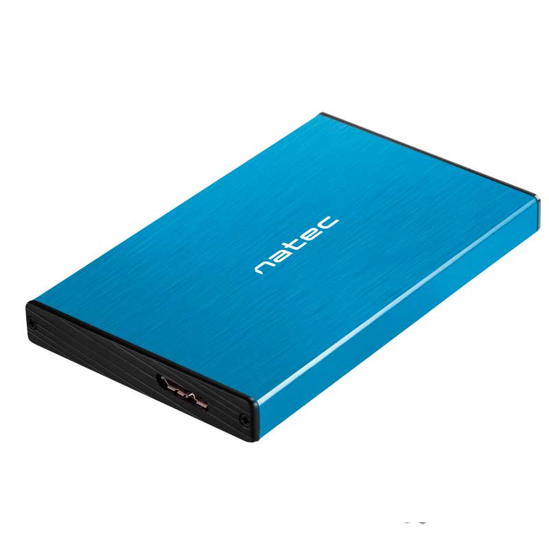 CAJA EXTERNA USB 3.0 PARA DISCO DURO SATA 2.5 NATEC RHINO GO AZUL