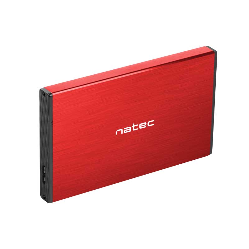 CAJA EXTERNA USB 3.0 PARA DISCO DURO SATA 2.5 NATEC RHINO GO ROJA